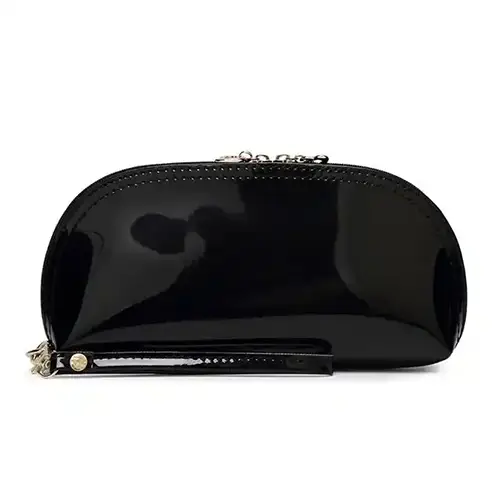 Factory Supply Fashion Patent Leather Makeup Case Luxury Mens Toiletry Bags